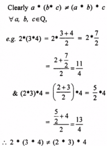 Determine whether the binary operation * on R defined by a * b = a+b/2