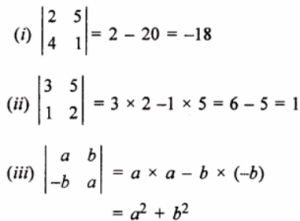 Que-1: Evaluate the following determinants : 