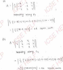 Que-1: Find the area of the triangle whose vertices are : 