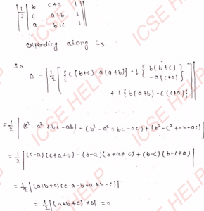Que-3: Show that the points (b , c + a), (c, a + b) and (a, b + c) are collinear.