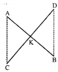 In the figure, AB and CD bisect each other at K. Prove that AC = BD.