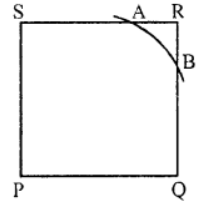 In figure, PQRS is a square. Arc AB is drawn with centre P and any radius less than PR, cutting SR at A and RQ at B. Prove that AS = BQ.