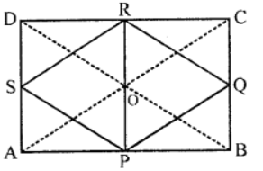 Que-11: Show that the quadrilateral, formed by joining the mid-points of the consecutive sides of a rectangle, is a rhombus.