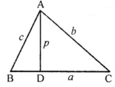 ABC is a triangle right angled at A and p is the length of the perpendicular from A on BC. Show that (i) pa = bc Hence deduce that (ii) 1p2=1b2+1c2