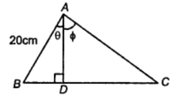 Que-17: In the ∆ABC, the foot of the perpendicular from A to BC is D. Given that tan B = (4/3), cos C = (15/17) and that AB = 20 cm, calculate without using tables. (i) the lengths of the sides AC and BC ; (ii) the value of sin A.