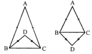 In the figure, (i) and (ii), AB = AC and BD = DC. Prove that ∠ABD = ∠ACD.