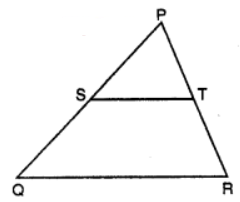 (iii) In figure, S and T are the mid-points of PQ and PR respectively. If ST = 3 cm, then QR = …………. 