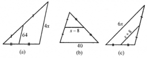 (v) Find the value of x in each triangle. 