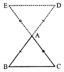 In the figure, the sides BA and CA have been produced such that BA = AD and CA = AE. Prove that DE || BC.