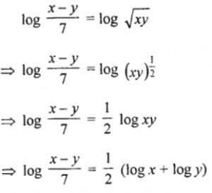 Que-28: If x² + y² = 51xy, prove that log 1/2 = 1/2 (log x + log y).