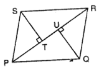 In the figure, PQRS is a parallelogram. QU and ST are perpendicular on the diagonal PR. Prove that (i) ∆STR ≅ ∆QUP (ii) ST = QU