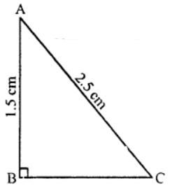 Que-5: (a) In a right-angled triangle ABC it is given that the hypotenuse, AC = 2.5 cm, and the side AB = 1.5 cm. Calculate the side BC. (b) AD is drawn perpendicular to BC, base of an equilateral triangle ABC. Given BC = 10 cm, find the length of AD, correct to 1 place of decimal.
