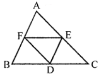 Que-6: Prove that the four triangles formed by joining the pairs of mid-points of the three sides of a triangle are congurent to each other.