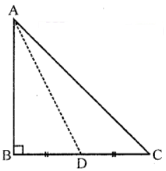 Que-6: In ∆ABC, ∠B = 90° and D is mid-point of BC. Prove that (i) AC² = AD² + 3CD² (ii) BC² = 4 (AD² – AB²)