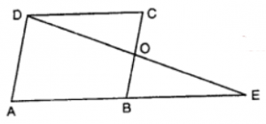 (ii) ABCD is a parallelogram. AB is produced to E such that BE = AB. Prove that ED bisects BC.
