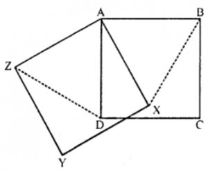 In figure, X is any point within a square ABCD. On AX a square AXYZ is described. Prove that BX = DZ.