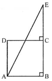 Que-7: The side BC of a square ABCD is produced to any point E. Prove that AE² = 2BC. BE + CE².
