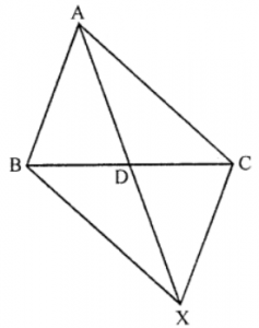 (ii) In a triangle ABC, median AD is produced to X, such that AD = DX. Prove that ABXC is a parallelogram.