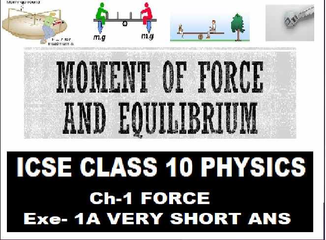 Force Exe-1A Concise Very Short Que Class 10 ICSE Selina Solutions
