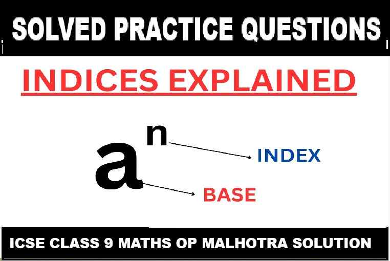 Indices Exponents Class 9 OP Malhotra Exe-6B ICSE Maths Solutions