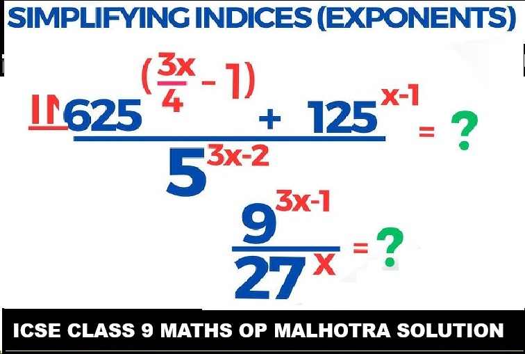 Indices Exponents Class 9 OP Malhotra Exe-6D ICSE Maths Solutions
