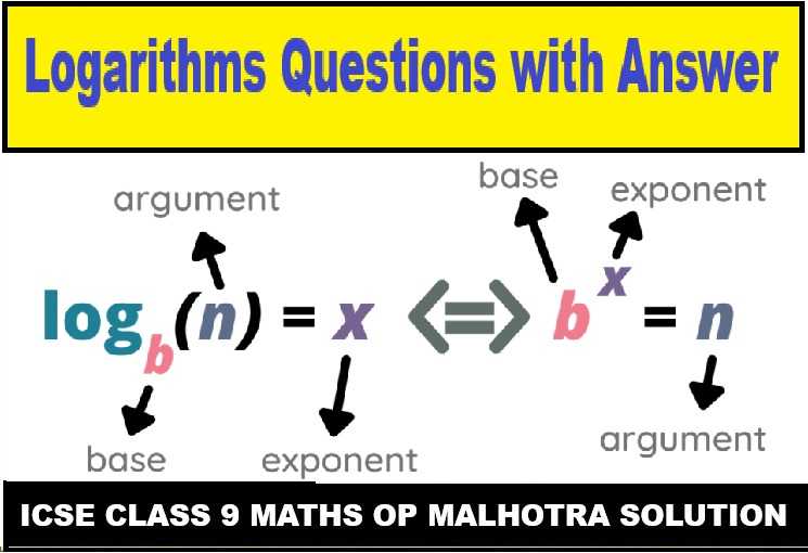 Logarithms Class 9 OP Malhotra Exe-7B ICSE Maths Solutions