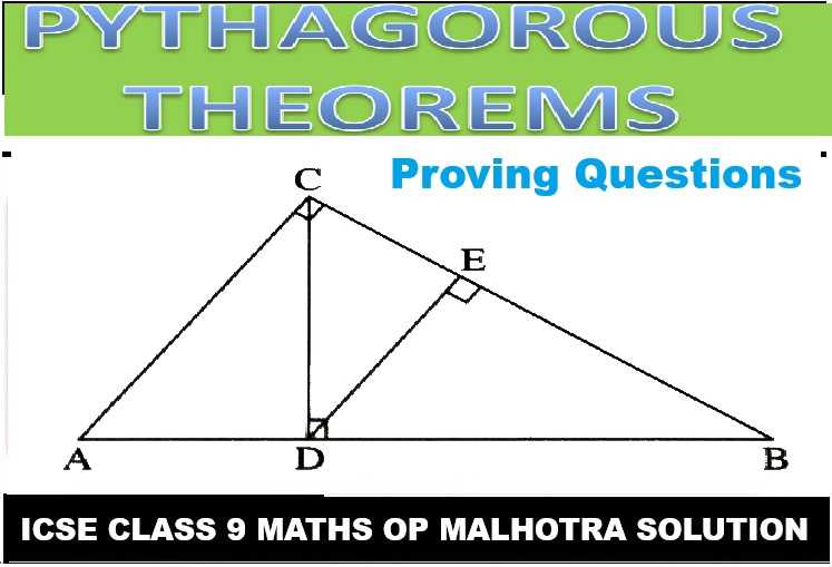 Pythagoras Theorems Class 9 OP Malhotra Exe-10B ICSE Maths Solutions
