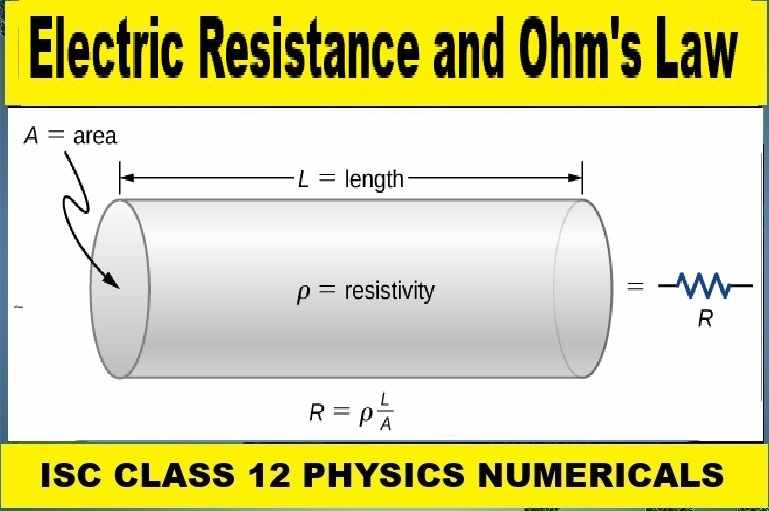 Resistance and Resistivity Numerical Class-12 Nootan ISC Physics