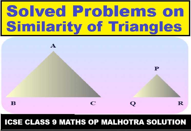 Triangles Class 9 OP Malhotra Exe-8A ICSE Maths Solutions