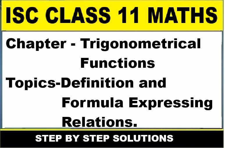 Trigonometrical Functions Class 11 OP Malhotra Exe-4A ISC Maths Solutions