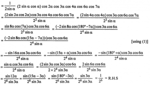 Que-39: cos 12° cos 24° cos 36° cos 48° cos 72° cos 84° = 1/2^6