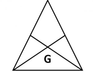 Figure shows three pieces of card board of uniform thickness cut into three different shapes. On each diagram draw two lines to indicate the position of centre of gravity G