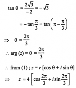 Find the modulus and amplitude of the following complex numbers and hence express them into polar form. Que-3: -2 + 2√3i