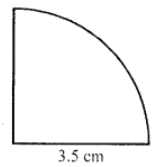 Que-10: In the figure, the radius is 3.5 cm. Find the perimeter of the quarter of the circle correct to one decimal place.