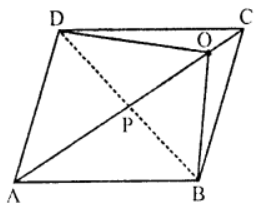 Que-5: In the figure, ABCD is a parallelogram. O is any point on the diagonal AC of the parallelogram. Show that the area of ∆AOB is equal to the area of ∆AOD.