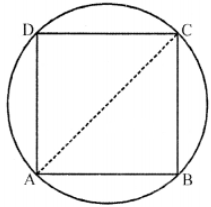 Que-17: A circular field has a perimeter of 650 m. A plot, in the shape of a square having its vertices on the circumference of the field, is marked in the field. Calculate the area of the square plot. 