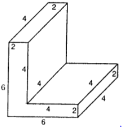 Que-6: The figure shows a solid of uniform crosssection. Find the volume of the solid. All measurements are in centimetres. Assume that all angles in the figure are right angles.