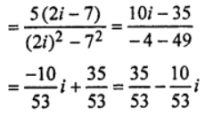 Que-15: Express the following in the form a + bi : (vii) 5/(2i−7i²) 