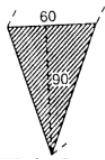 Que-10: In the figure, shows the end face of a triangular girder which is 5 m long. Find the volume of metal used in casting it. (Units in cm).