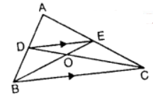 In figure, DE || BC. If DC and BE meet at O, prove that ABOD and ACOE are equal in area. 
