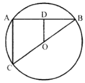 In figure, OD is perpendicular to the chord AB of a circle, whose centre is O. Prove that CA = 2OD. 