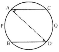 In figure, APB and CQD are two congruent arcs. Prove that AC || BD.