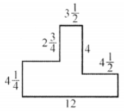 Find the area of the figure, in which all corners are right-angles and the dimensions are shown in centimetres. 