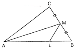 Que-9: In the figure, the area of the triangle ABC = 7.2 cm², CM = MB, and AL = 2 LB. Find the area of the triangle ALM. 