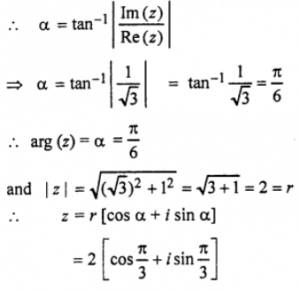 Find the modulus and amplitude of the following complex numbers and hence express them into polar form. Que-1: √3 + i