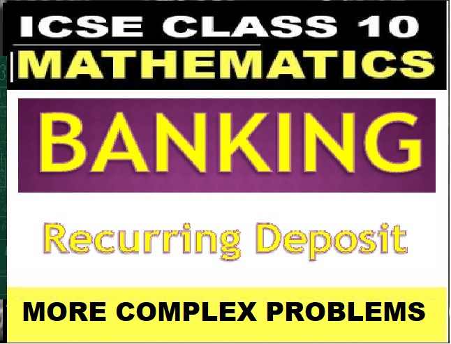 Banking Exe-2B Class-10 Concise ICSE Mathematics Selina Solution Ch-2
