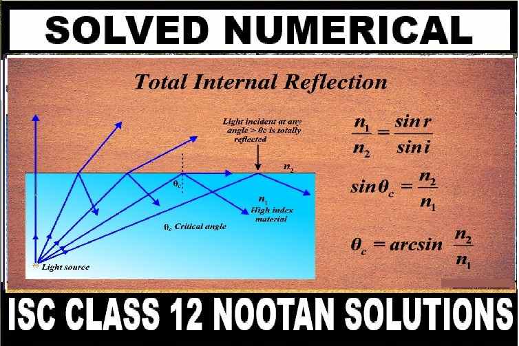 Total Internal Reflection Numerical Class-12 Nootan ISC Physics Solution Ch-15