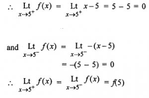 Que-2:Examine the following functions for continuity: (a) f(x) = x- 5 (b) f(x) = 1/x-5, x ≠-5 (c) f(x) = x²-25/x+5, x ≠ 5 (d) f(x) = |x – 5|