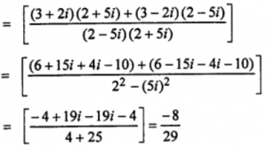 Que-10: Prove that [{(3+2i)/(2−5i)}+{(3−2i)/(2+5i)}] is rational.