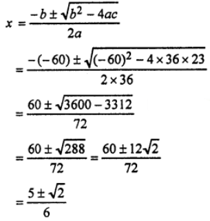 36x² + 23 = 60x 
